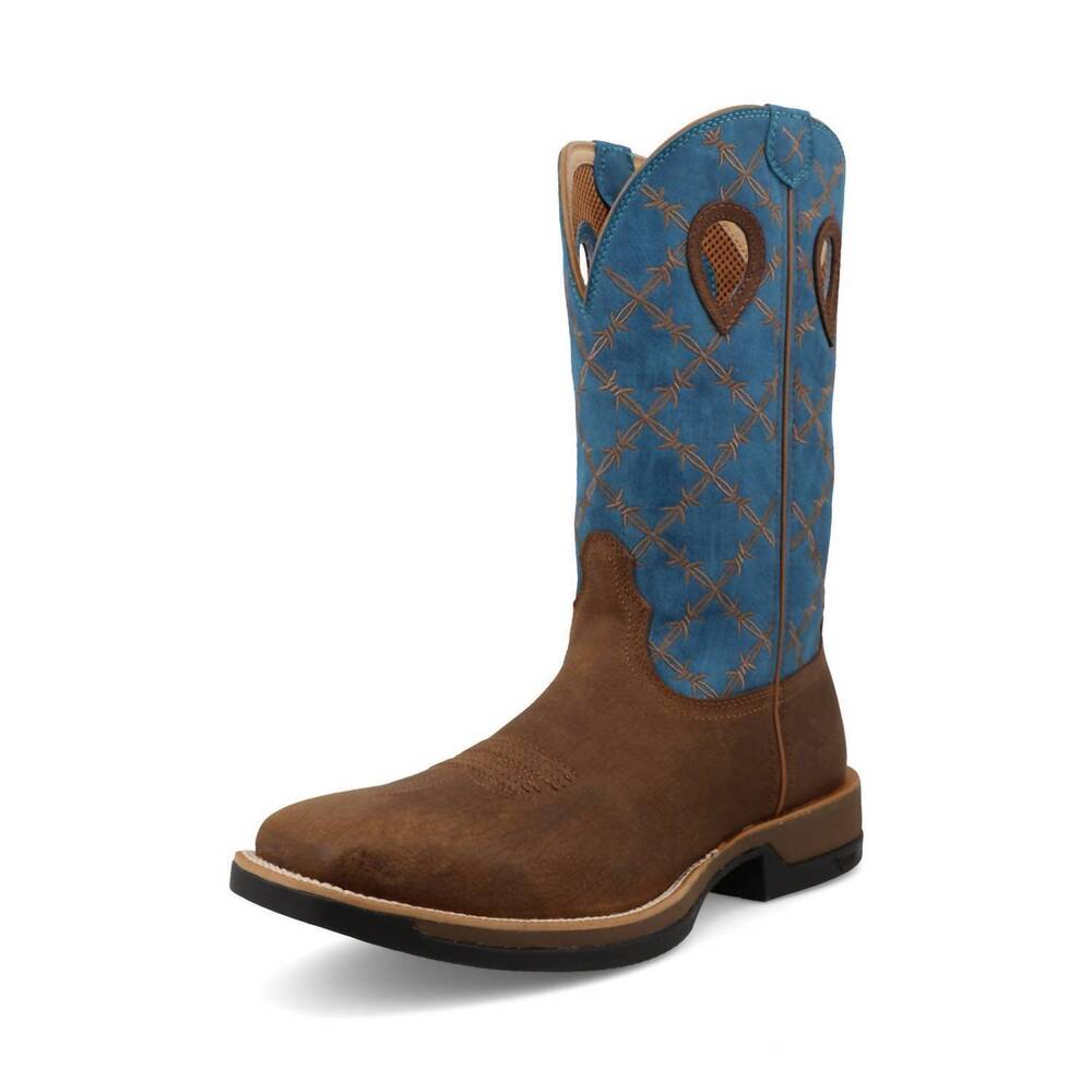 NEW TWISTED X men's cellstretch western boot in brown/blue